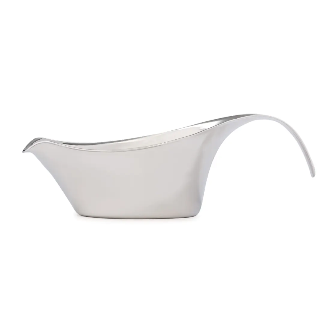 Steelite DW8008SS - 8 Oz Sauce Boat, 8.375"W x 4.75"D x 2.75"H 18/10 Stainless Steel Unique - 6/Case