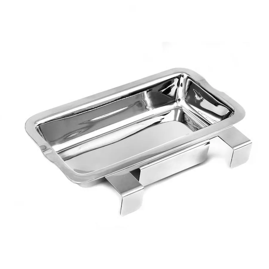 Steelite DWFBREST2 Spoon Rest - 9.5" W x 4.625" D, 18/10 Stainless Steel, Fusion Buffet - 6/Case