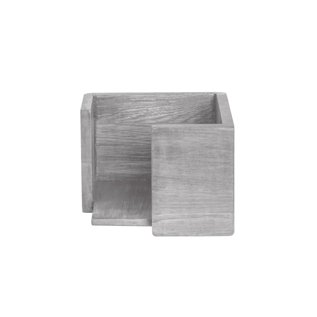 Steelite DWFBWDNH475GW Napkin Holder, 5.75" x 5.75" x 4" Wood, Grey Wash, Haber Fusion Buffet System