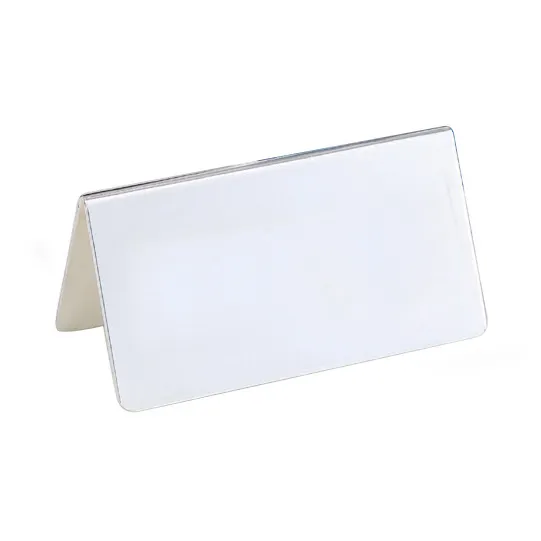 Steelite DWIDTENTXSS - Tent Card, 3.75"W x 2.125"H, 18/10 Stainless Metal, DW Haber Sign - 2/Case