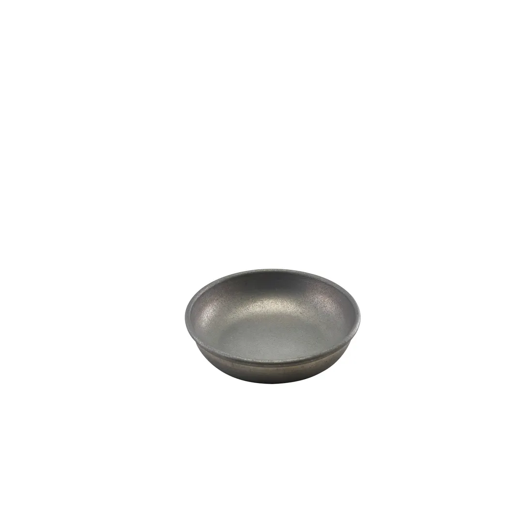 Steelite GWSCP16V 6" Round Stainless Steel Coupe Plate, Vintage Look, Dishwasher Safe - 1 Dozen