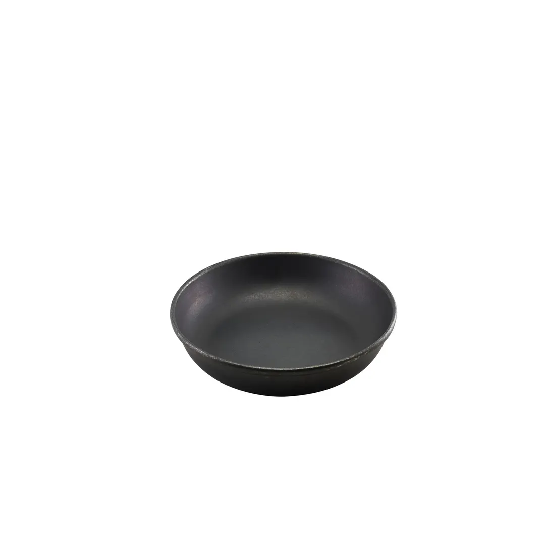 Steelite GWSCP20BKV 8" Round Coupe Plate, Black Finish, Stainless Steel, Dishwasher Safe - 1 Dozen