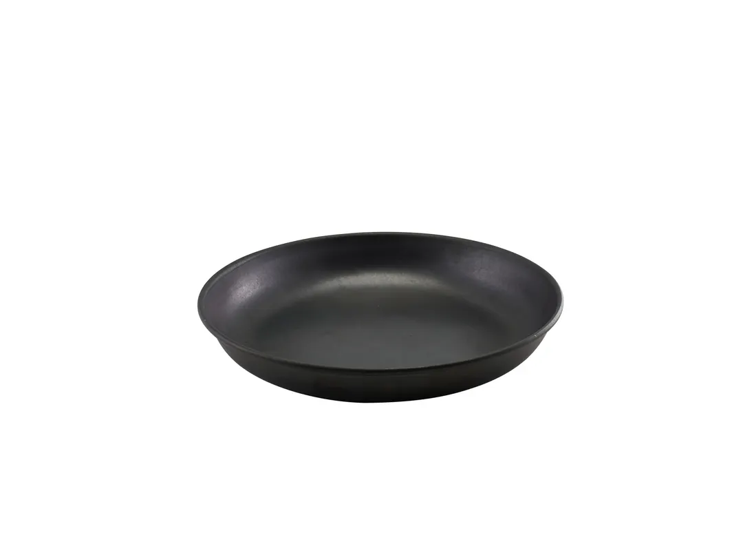Steelite GWSCP24BKV - Coupe Plate, 9.75" Black Stainless Steel Vintage, Dishwasher Safe - 1 Dozen