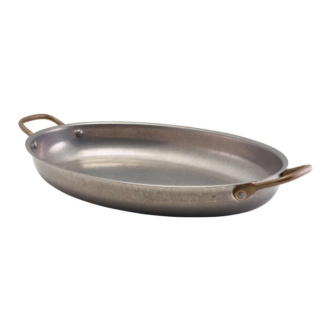 Steelite GWSSD34V - Oval 1.75 Qt Bowl, 15.75" x 9.0" x 2.0", Stainless Steel, Vintage - 3/Case