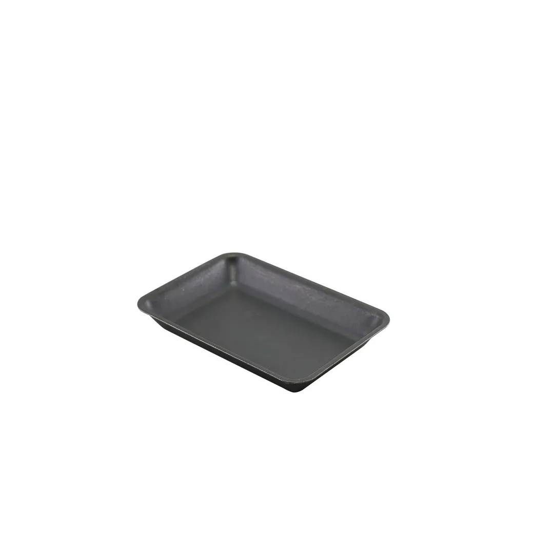 Steelite GWSST2014BKV Rectangular Tray, 5" x 8" Black 0.75" 18/0 Steel, Dishwasher Safe - 24/Case