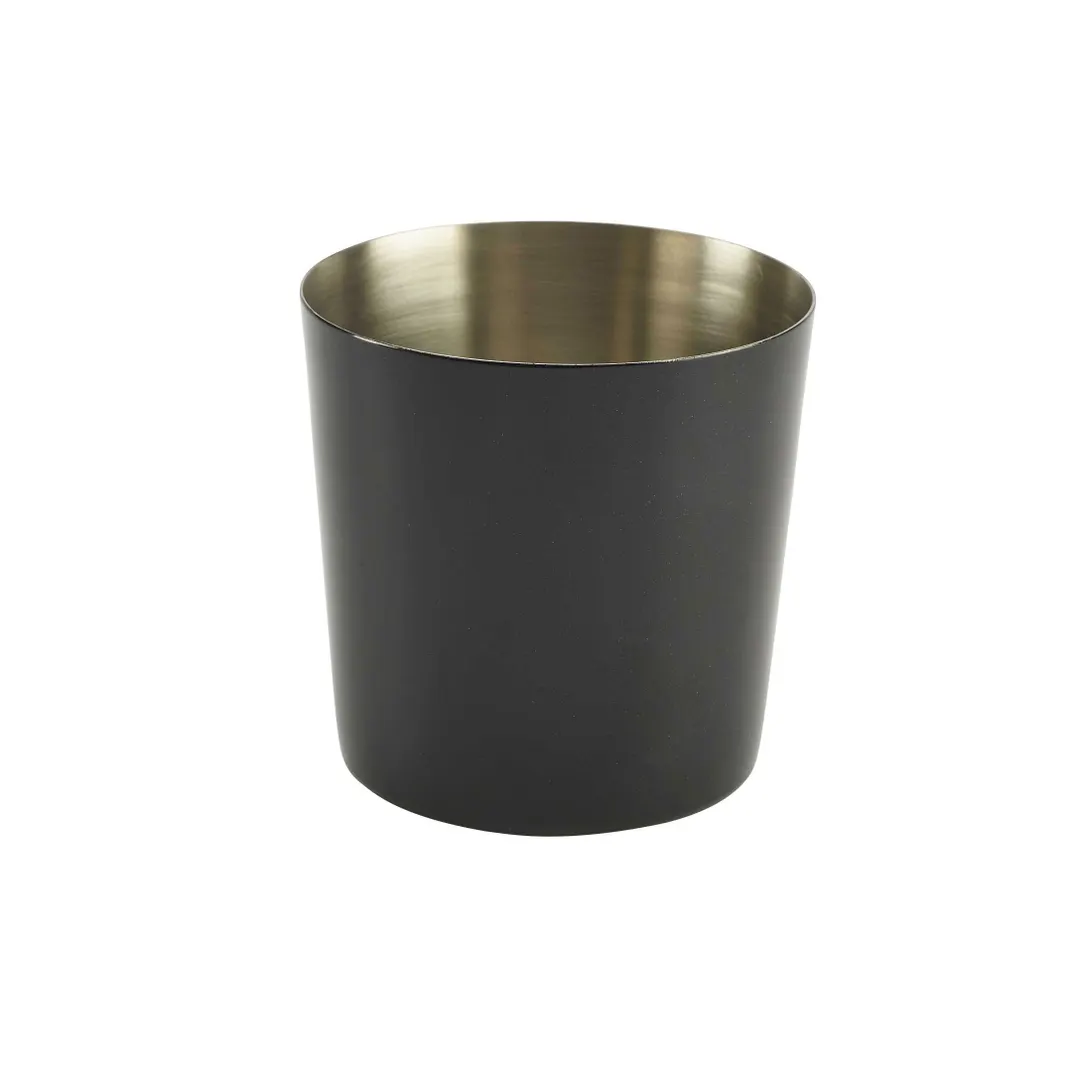 Steelite GWSVC8BK - 12.75 oz Black Stainless Steel Serving Cup, 3.375" x 3.375" - 24/Case