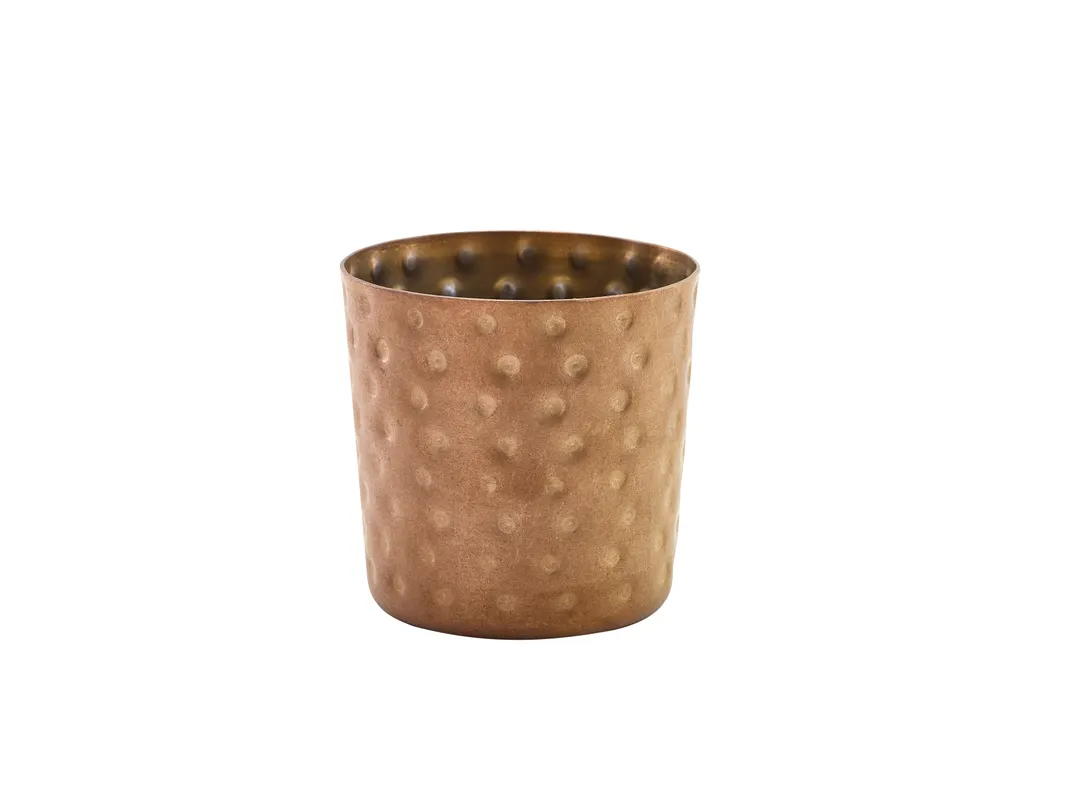 Steelite GWSVH8CV Serving Cup - 12.75 oz (3.375" x 3.375"), Copper Hammered Stainless Steel, 1 Dozen