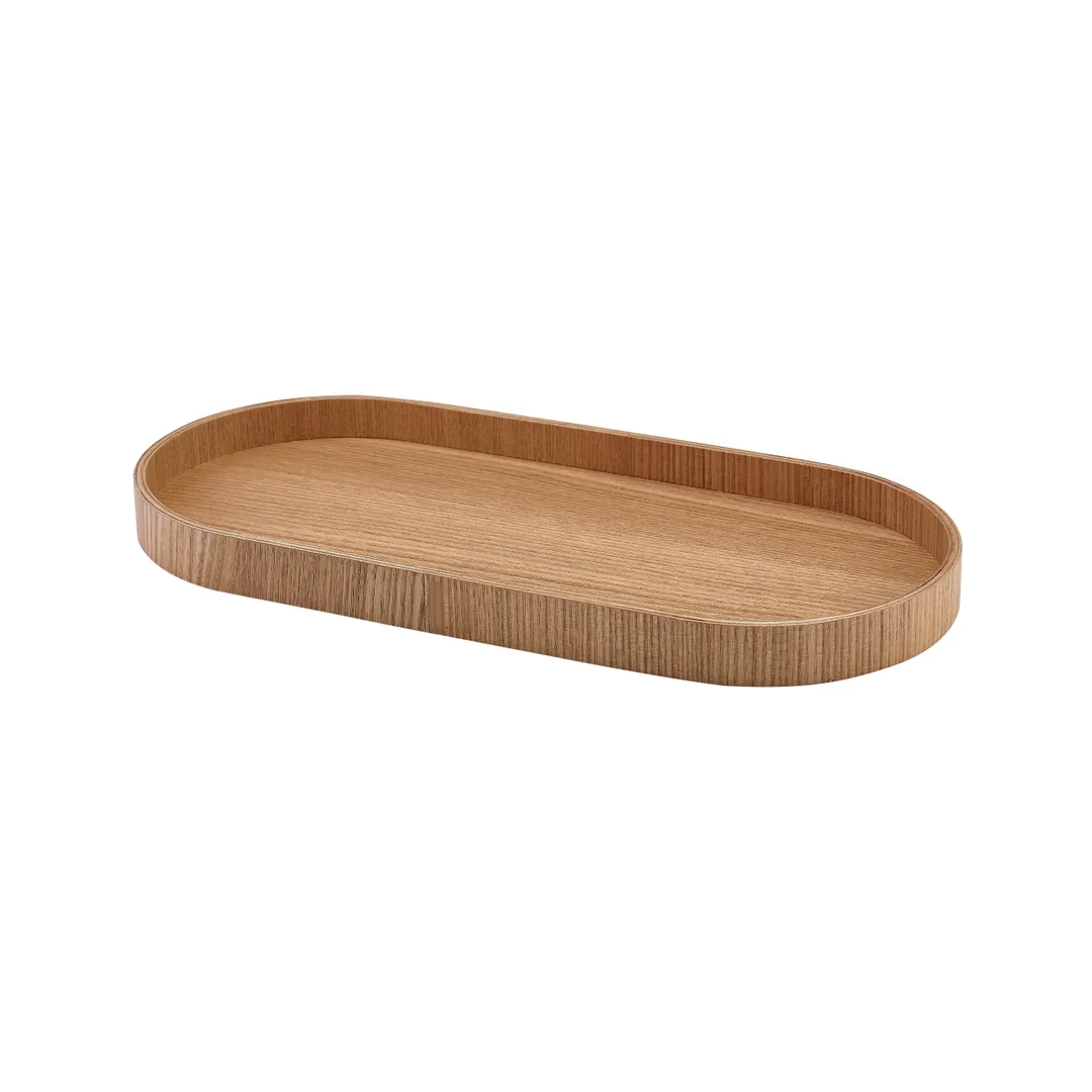Steelite GWWVTV35L Oval Tray, Light Wood Veneer, 13.75" x 6.375" Tans Wood, Oval Shape - 6/Case