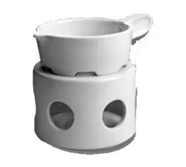 Steelite HL11440AWHA - 3 Oz White Hall China Gravy Boat, 3-3/4" Diameter, Round Handle - 1 Dozen