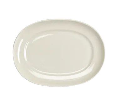 Steelite HL12252100 - 14" Oval Ivory China Platter with Rolled Edge - 1 Dozen