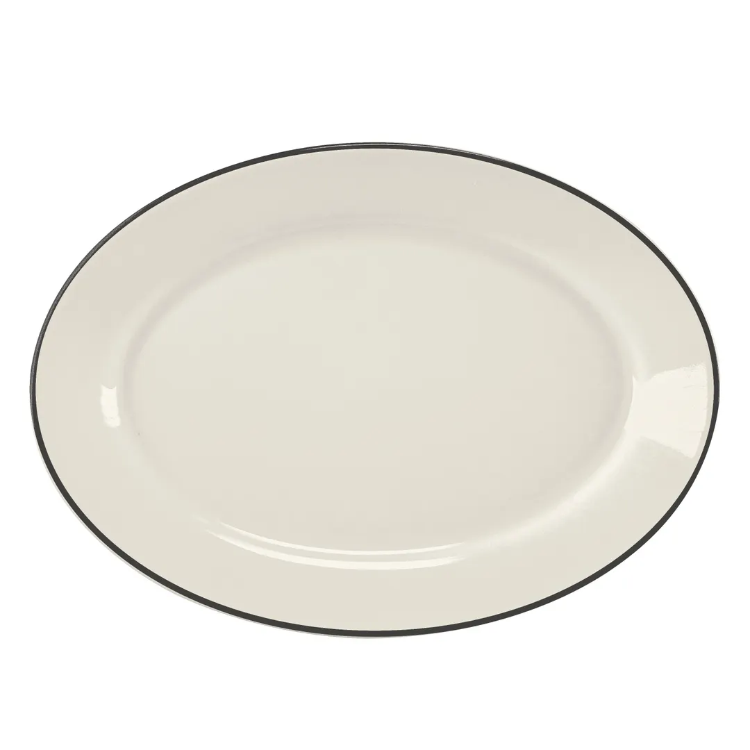 Steelite HL15563927 - Slate Line Rolled Edge Oval Platter, 11.75" x 8" China, RE & NR - 1 Dozen