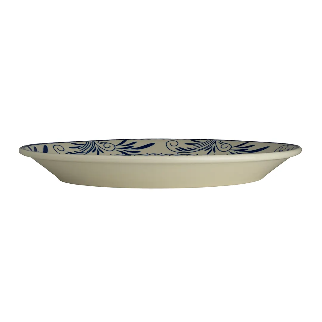 Steelite HL15741008 China Platter, 13.38" x 9.25", White/Homer/Ivory/BlueMex, Rolled Edge - 1 Dozen