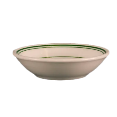 Steelite HL1631 - Green Band Fruit Bowl, 4.75" x 1.25", 6 oz, China, Dishwasher Safe - 36/Case