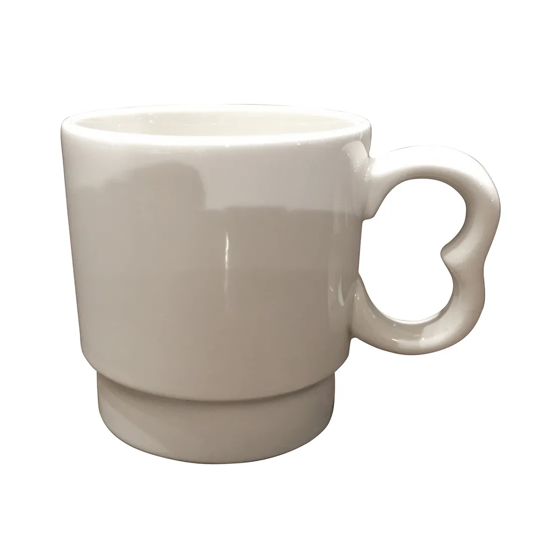 Steelite HL17300 - 7.5 oz Stackable China Cup, Undecorated White, 5-7 oz Capacity - 1 Dozen
