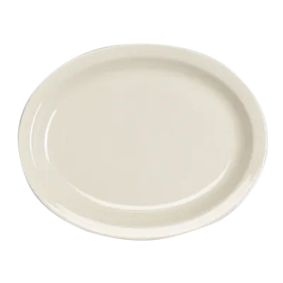 Steelite HL26000 - Oval China Platter 11-3/8" x 9" Homer Ivory, Narrow Rim, Undecorated - 1 Dozen