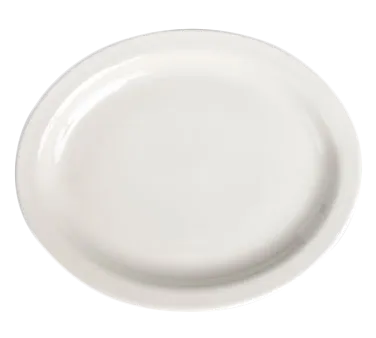Steelite HL26100 Oval China Platter 13-3/4" x 11-1/4" Homer Ivory, Narrow Rim, Undecorated - 1 Dozen