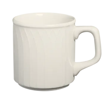 Steelite HL3327000 - 8 oz China Mug, Homer Pattern, Gothic Blanc Finish, Stackable, 1 Dozen