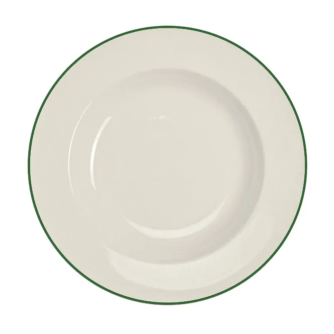 Steelite HL38063930 - 20 oz Round Pasta Bowl, 11" x 1.625" China, Green Line Finish - 1 Dozen