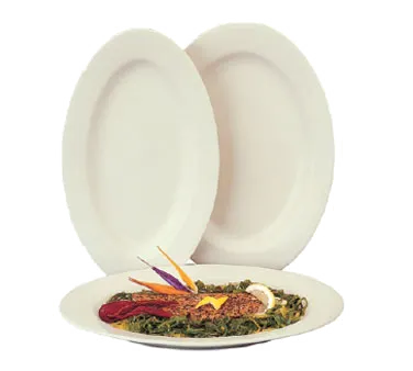 Steelite HL38200 Oval China Platter, 15" x 8-3/4", Narrow Rim, Homer Collection - 1 Dozen