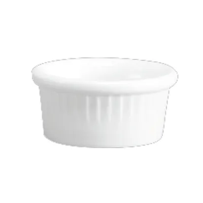 Steelite HL45330AWHA - 4 oz White Hall China Ramekin, 3¼" Diameter, Round Fluted, - 1 Dozen