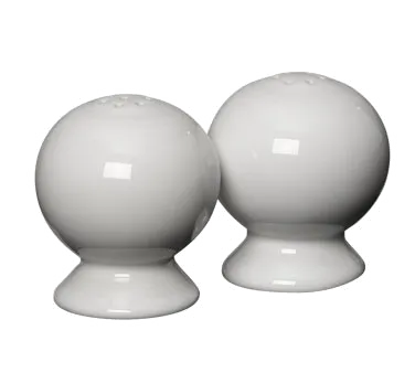 Steelite HL497100 Salt Pepper Shaker Set, 3.0 Oz 2"x2.25"x2.63" White China Oven Safe 425°F - 4/Case