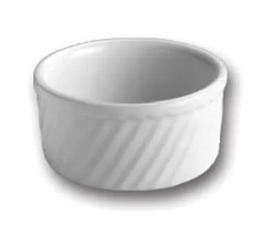 Steelite HL4980ABWA - 8 oz Soufflé Ramekin, 4" Diameter, Round Hall China, Bright White - 1 Dozen