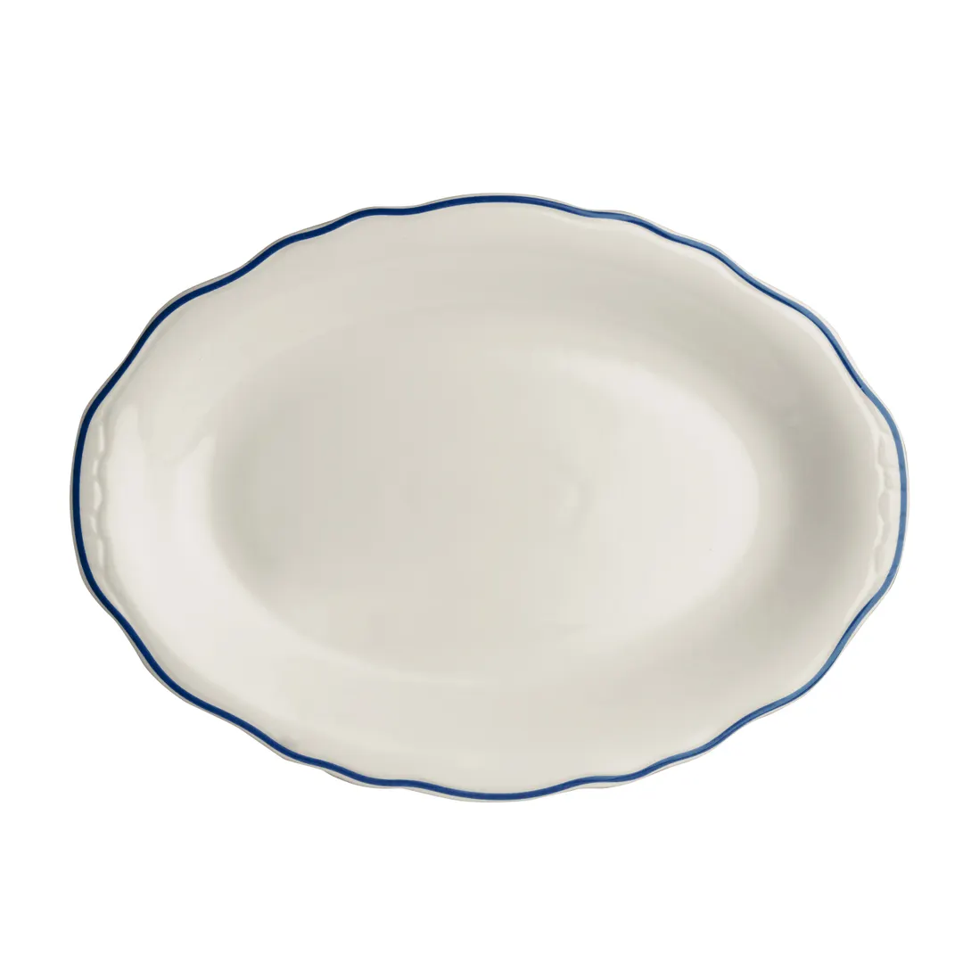 Steelite HL52663929 Oval Platter 11.75" x 8" Styleline Blue Dishwasher/Oven Safe 500°F - 1 Dozen