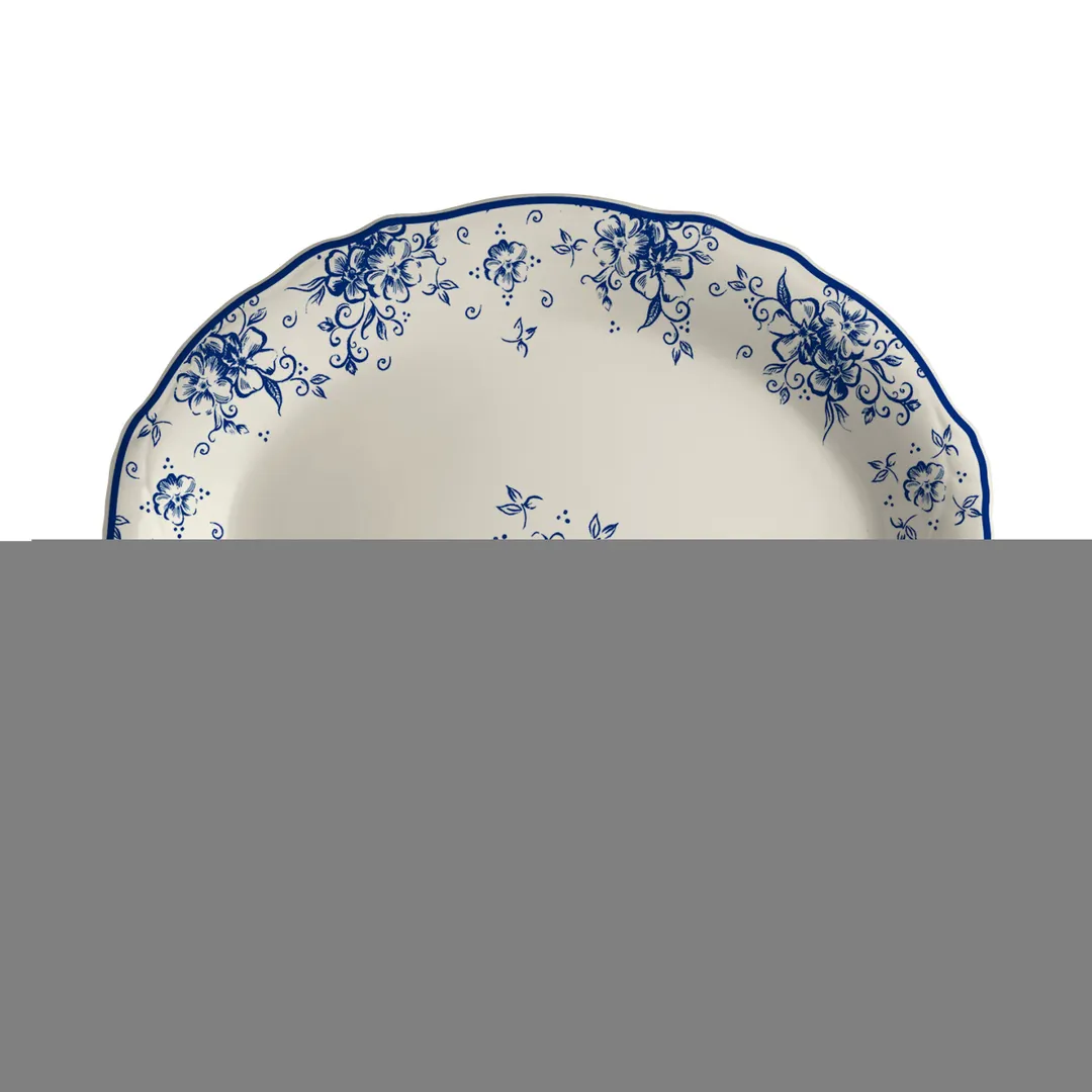 Steelite HL52763903 Oval China Platter, 12.625" x 9.75" Camille Blue Dish/Oven Safe 500°F - 1 Dozen