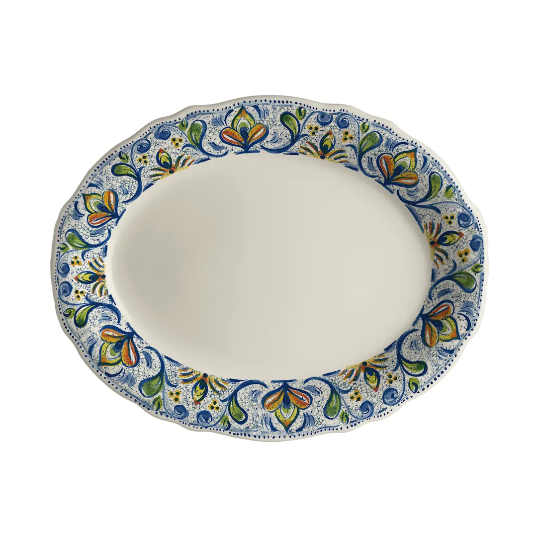 Steelite HL52763906 Oval China Platter, 12.625" x 9.75" Dishwasher Safe Oven Safe 500°F - 1 Dozen