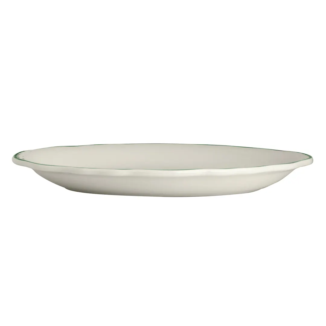 Steelite HL52763930 Oval China Platter 12.625" x 9.75" Styleline Green Oven Safe 500°F - 1 Dozen