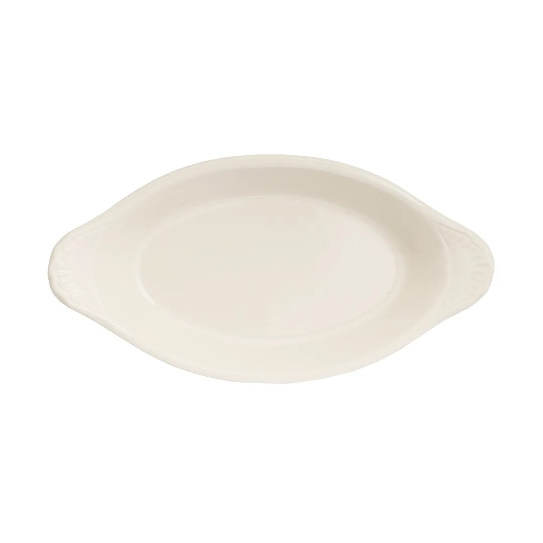 Steelite HL5280AWHA - Oval 12 oz Rarebit Au Gratin Dish, 9-1/8" x 4-7/8" Hall China, White - 1 Dozen