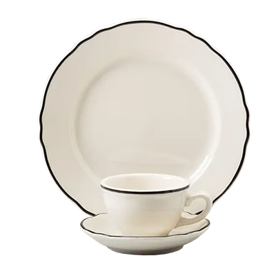 Steelite HL531847 Fruit Bowl, 5.25 oz (4.6" x 1.3"), Blk China, Scalloped, Oven Safe 500°F - 36/Case