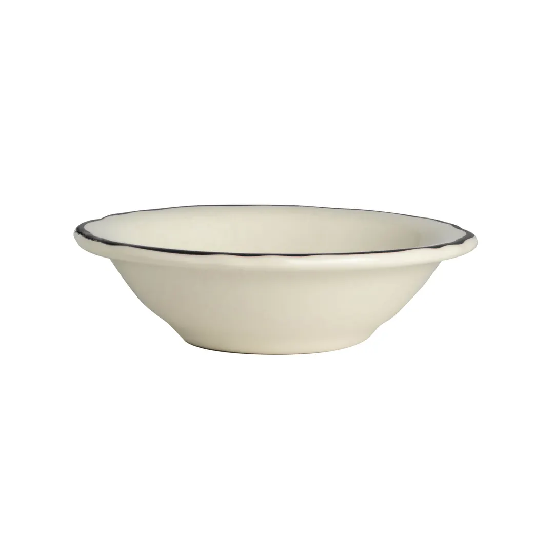 Steelite HL531847 Fruit Bowl, 5.25 oz (4.6" x 1.3"), Blk China, Scalloped, Oven Safe 500°F - 36/Case