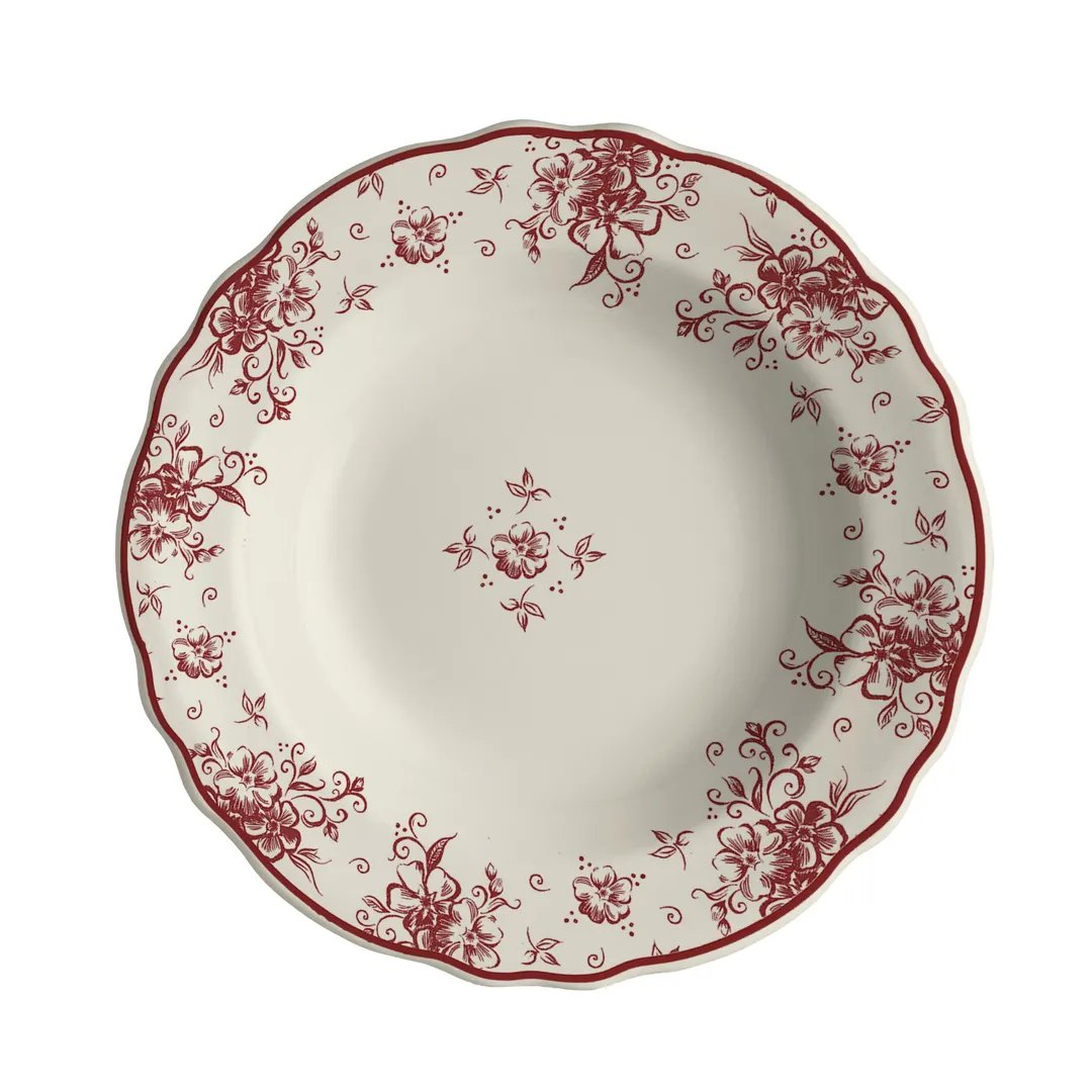 Steelite HL56463905 - 12.75 oz Soup Bowl, 9.125" Diameter, Round China, Camille Maroon - 24/Case