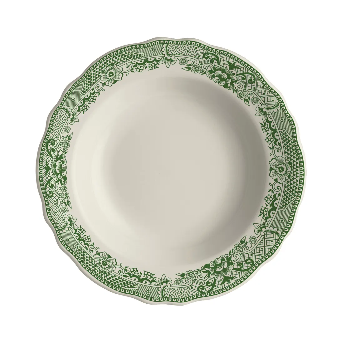 Steelite HL56463925 - 12.75 Oz Soup Bowl, 9.125" x 1.75" Green China, Oven Safe to 500°F - 24/Case