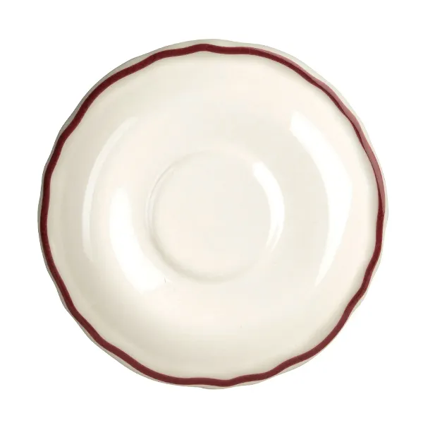 Steelite HL5800866 - 5.625" Maroon Round China Saucer, Dishwasher & Oven Safe to 500°F - 36/Case