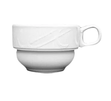 Steelite HL6181000 - 7-3/4 Oz Stackable China Cup, 5-7 Oz Capacity, Sold Per Dozen - 1 Dozen