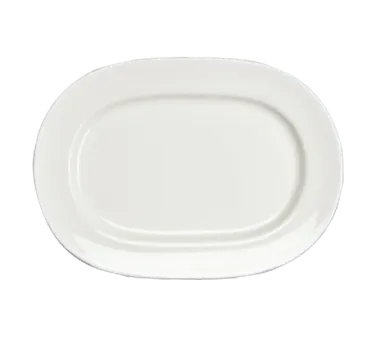 Steelite HL6506000 Oval China Platter, 13-3/8" x 10" x 1-3/8" H, Pristine, Medium Rim - 1 Dozen