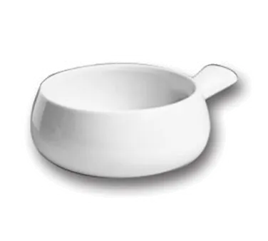 Steelite HL6530AWHA - Hall China White Soup Crock, 10‑12 oz, 6‑5/8"x4‑1/4"x2" Side Handle - 1 Dozen