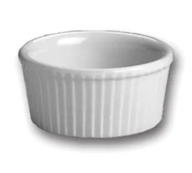 Steelite HL834122AWHA - 4 Oz White Hall China Ramekin, 3-1/4" Diameter, Fluted Round, 1 Dozen