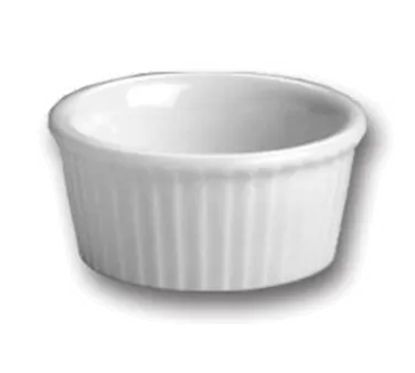 Steelite HL8430AWHA - 1 oz. White Hall China Ramekin, 2-1/4" Diameter, Fluted Round Design - 1 Dozen