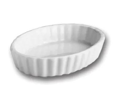 Steelite HL8530ABWA - Oval Hall China Ramekin, 6½ oz (6" x 4½" x 1⅛"), Bright White - 1 Dozen