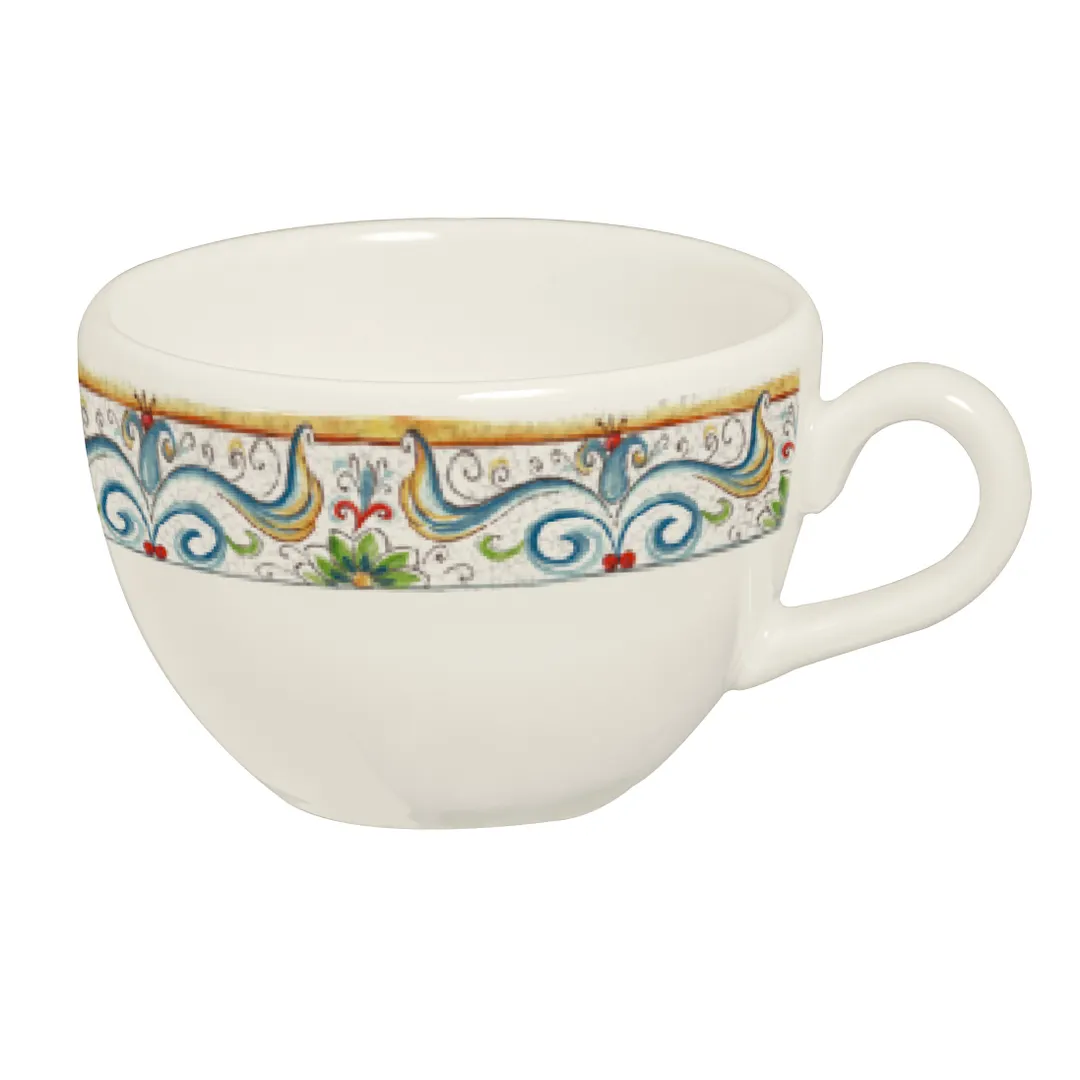 Steelite HL99563910 Low Cup China, 8 Oz, 4.375"×3.625"×2.5" Size, Majorca Design - 1 Dozen
