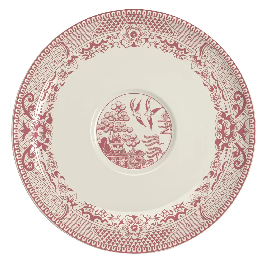Steelite HL99663893 - 6.5" Round Willow Rose China Saucer, Round Shape, Premium Porcelain - 1 Dozen