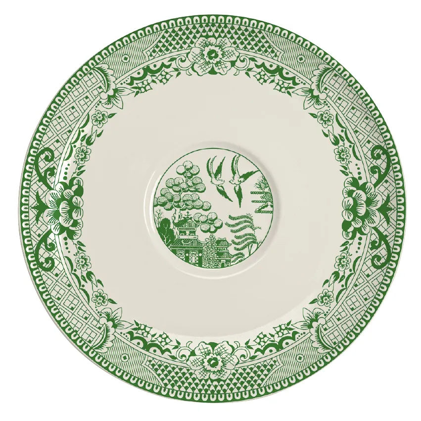 Steelite HL99663895 - 6.5" Round Willow Green China Saucer, Premium Dinnerware - 1 Dozen
