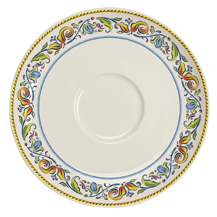 Steelite HL99663907 Round China Saucer, 6.5" Diameter, RE & NR Finish, San Pietro Design - 1 Dozen