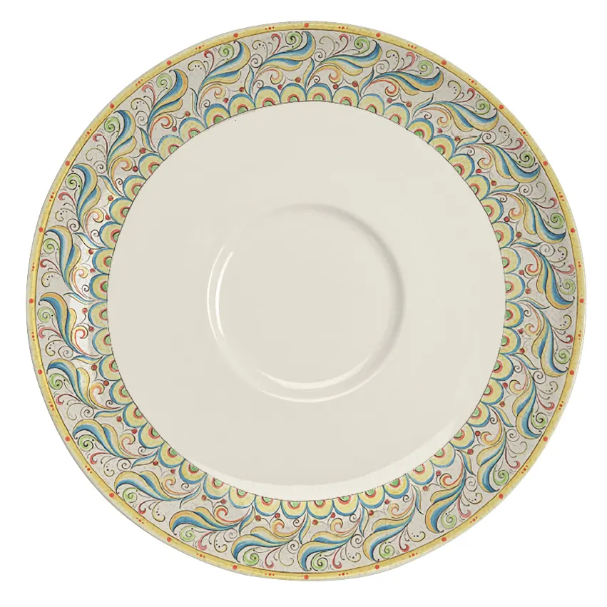 Steelite HL99663912 6.5" Round China Saucer, White, RE & NR, Calabria - 1 Dozen