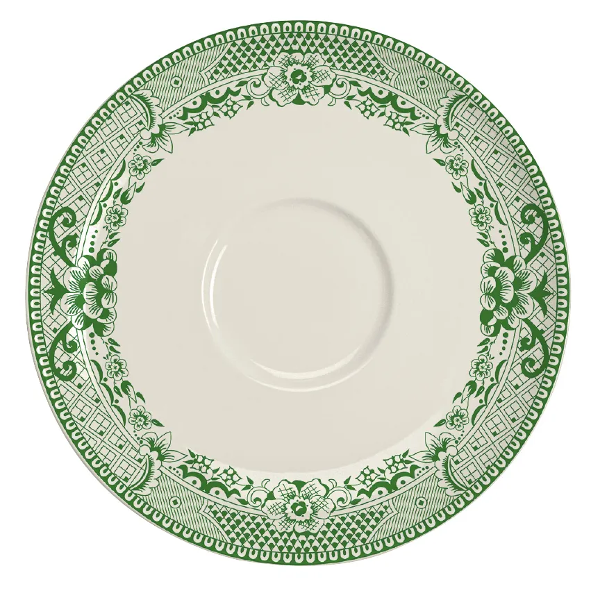 Steelite HL99663925 - 6.5" Round China Saucer, Willow Rim Green, RE & NR, Sold Per Dozen - 1 Dozen