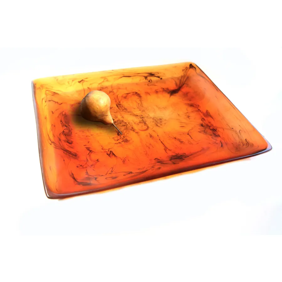 Steelite KMK2103TOR - Tray, 16" L x 13" W x 1-1/2" H, Brown Tortoise Resin, Dishwasher Safe