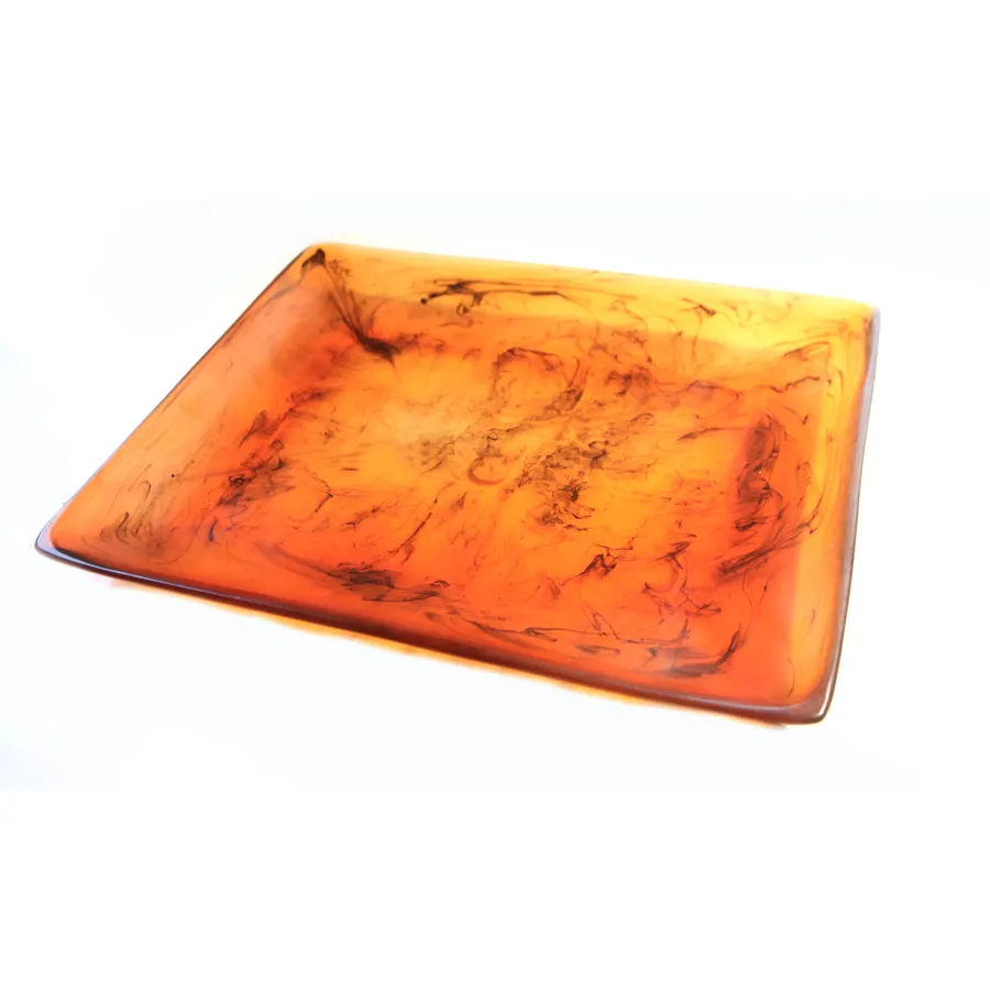 Steelite KMK2105TOR Rectangular Tray, 19½" L x 16½" W x 1½" H, Resin Tortoise Brown, Dishwasher Safe